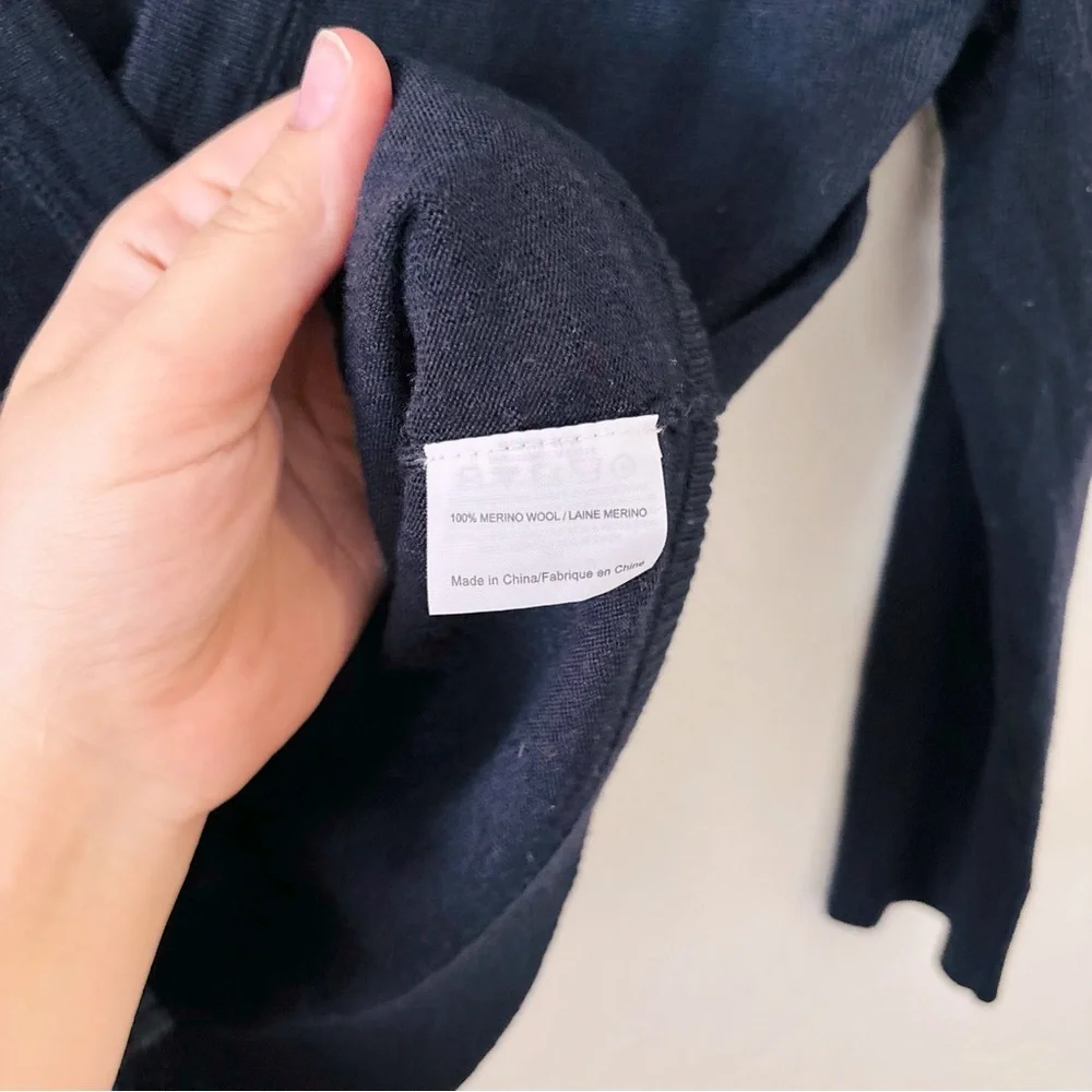 Tory Burch Navy Merino‎ Wool XS Cardigan Sweater Style 28143195